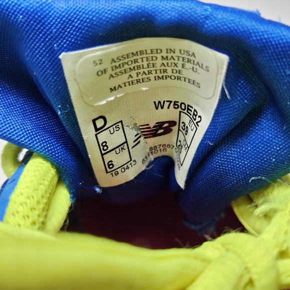 New Balance 750 v1 Blue and Neon Womens Size 8 - Picture 6 of 6